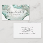 抽象芸術水彩ブルーグリーンゲート 名刺 (正面/裏面)