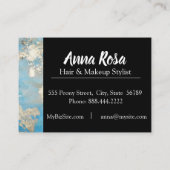 *抽象芸術水彩ブルーブラックシルバー刺激的 名刺 (裏面)