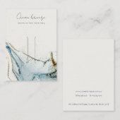 抽象芸術水彩ブルー金ゴールドヘアクリップホルダー 名刺 (正面/裏面)