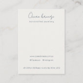 抽象芸術水彩ブルー金ゴールドロゴイヤリングホルダー 名刺 (裏面)