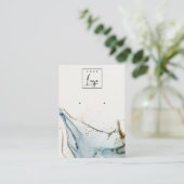 抽象芸術水彩ブルー金ゴールドロゴイヤリングホルダー 名刺 (スタンド正面)