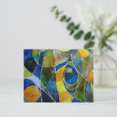 抽象芸術水彩ペン&インク ポストカード (スタンド正面)