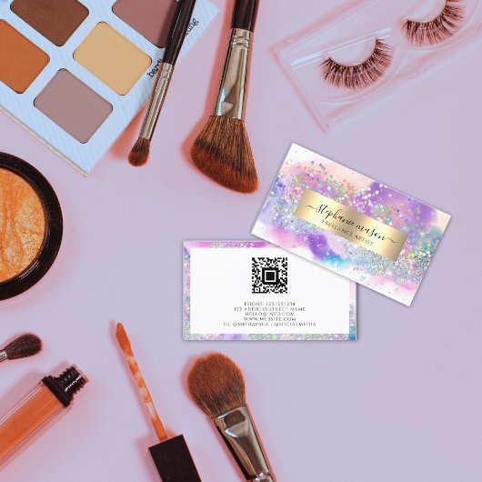 抽象芸術水彩ホログラフィーグリッター作家 コーリングカード