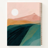 抽象芸術水彩マウンテンピンクグリーンイエロー ノートブック (裏面)