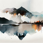 抽象芸術水彩マウンテンランドスケープ コーヒーマグカップ