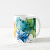 抽象芸術水彩マグ コーヒーマグカップ (正面右)
