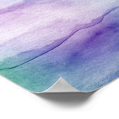 抽象芸術水彩ミステリーIIブルーパープルアート ポスター (角)
