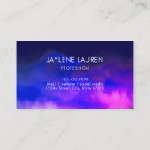 抽象芸術水彩ミッドナイトブルーパープル 名刺 (裏面)