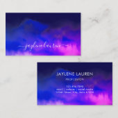抽象芸術水彩ミッドナイトブルーパープル 名刺 (正面/裏面)