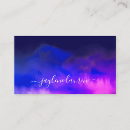 抽象芸術水彩ミッドナイトブルーパープル 名刺