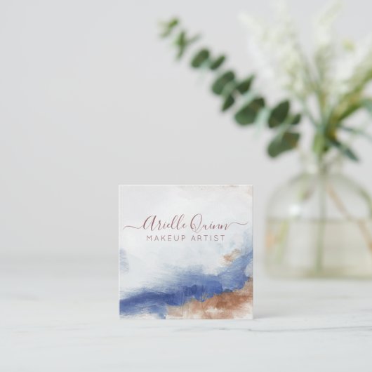 抽象芸術水彩メイクアップアーティスト スクエア名刺 (スタンド正面)