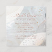 抽象芸術水彩メイクアップアーティスト スクエア名刺 (裏面)