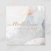 抽象芸術水彩メイクアップアーティスト スクエア名刺 (正面)