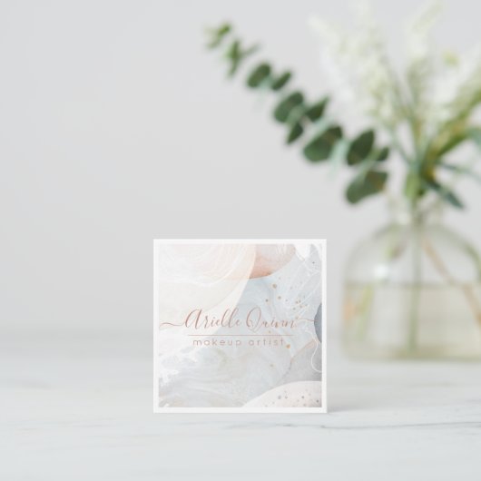 抽象芸術水彩メイクアップアーティスト スクエア名刺 (スタンド正面)