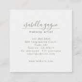 抽象芸術水彩メイクアップアーティスト スクエア名刺 (裏面)