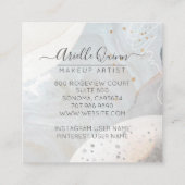 抽象芸術水彩メイクアップアーティスト スクエア名刺 (裏面)