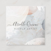 抽象芸術水彩メイクアップアーティスト スクエア名刺 (正面)