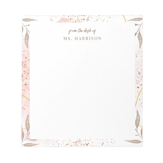 抽象芸術水彩メモパーソナライズされた帳 ノートパッド (正面)