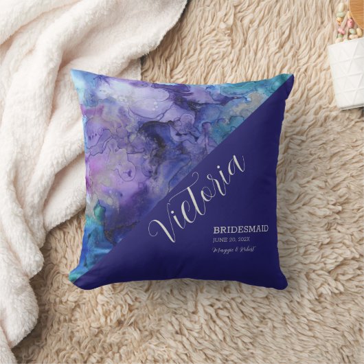 抽象芸術水彩モノグラムの装飾用クッション クッション (ブランケット)