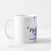 抽象芸術水彩ライトブルースプラッシュブラシストローク コーヒーマグカップ (左)