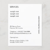 抽象芸術水彩ライトブルースプラッシュブラシストローク チラシ (裏面)