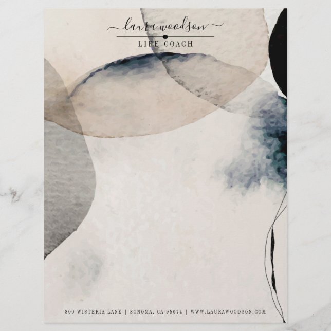 抽象芸術水彩ライフコーチレターヘッド レターヘッド (正面)