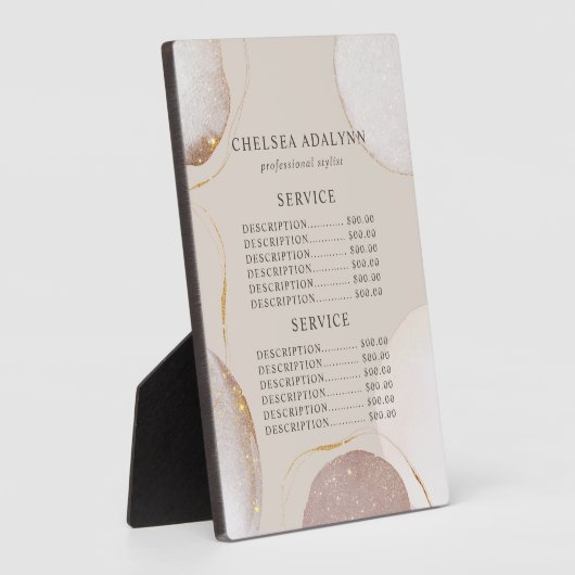 抽象芸術水彩ラグジュアリー金ゴールドシェイプ価格メニュー フォトプラーク (側面)