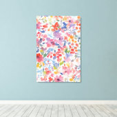 抽象芸術水彩ルーズ花模様 キャンバスプリント (インサイチュ (ウッドフロア))