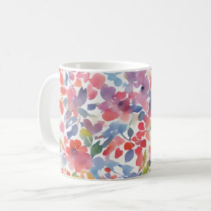 抽象芸術水彩ルーズ花模様 コーヒーマグカップ