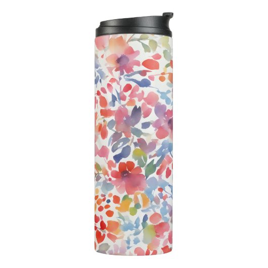 抽象芸術水彩ルーズ花模様 タンブラー (回転左)