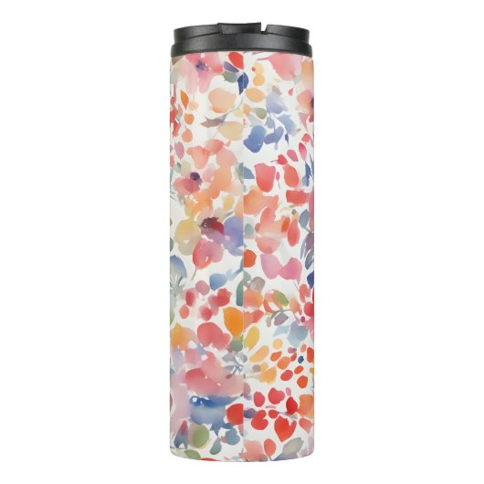 抽象芸術水彩ルーズ花模様 タンブラー (裏面)