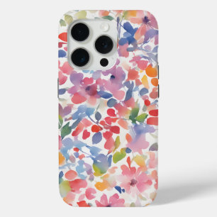 抽象芸術水彩ルーズ花模様 iPhone 15 PROケース