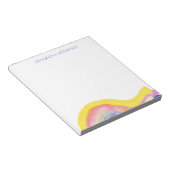 抽象芸術水彩レインボーイエローブルー（名前あり） ノートパッド (アングル)