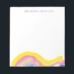 抽象芸術水彩レインボーイエローブルー（名前あり） ノートパッド<br><div class="desc">抽象芸術パーソナライズされた水色レインボーイエローブルー（名前メモ帳あり）</div>