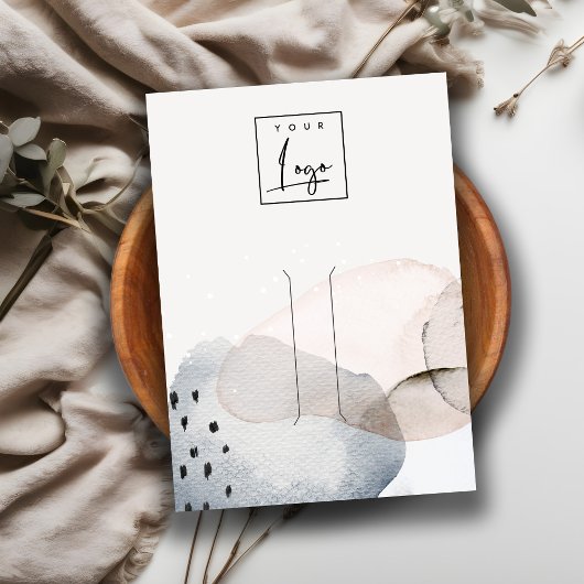 抽象芸術水彩ロゴヘアピンクリップディスプレイ 名刺