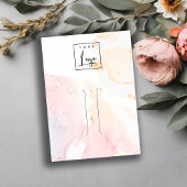 抽象芸術水彩ロゴヘアピンクリップディスプレイ 名刺