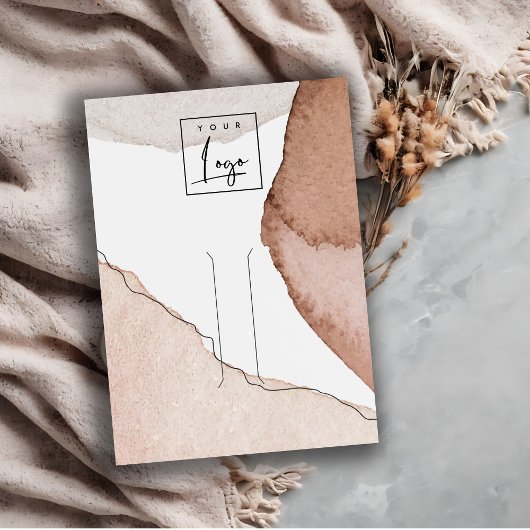 抽象芸術水彩ロゴヘアピンクリップディスプレイ 名刺