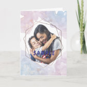 抽象芸術水彩六角フレームマザーの日 カード (正面)