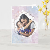 抽象芸術水彩六角フレームマザーの日 カード (黄色い花)