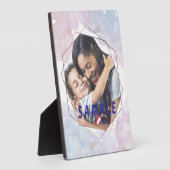 抽象芸術水彩六角フレーム写真テンプレート フォトプラーク (側面)