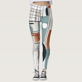 抽象芸術水彩円 レギンス