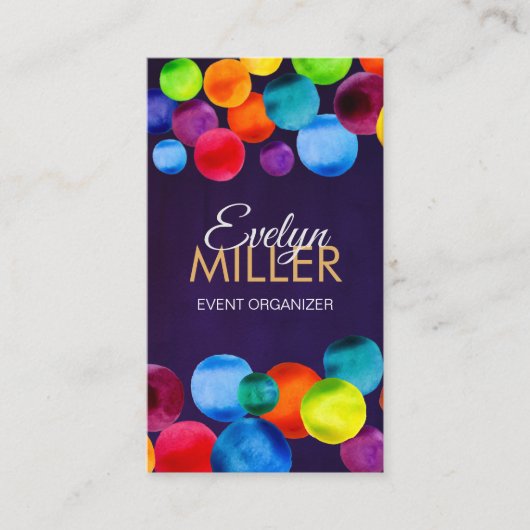 抽象芸術水彩円 名刺 (正面)