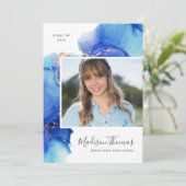 抽象芸術水彩写真卒業パーティー 招待状 (スタンド正面)