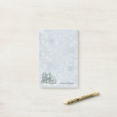 抽象芸術水彩冬の雪のシーン名 ポストイット (デスク上)