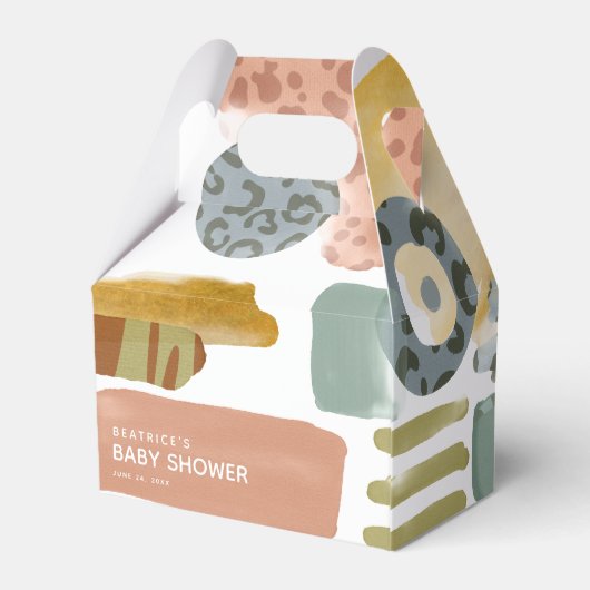 抽象芸術水彩動物の赤絵を描ちゃんシャワー フェイバーボックス (裏面サイド)