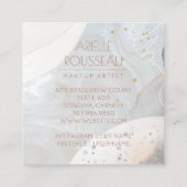 抽象芸術水彩化粧アーティストスクエアビジネス スクエア名刺 (裏面)