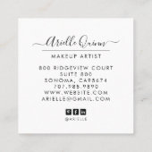 抽象芸術水彩化粧アーティスト名刺 スクエア名刺 (裏面)