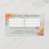 抽象芸術水彩及び金ゴールドグリッター 名刺 (裏面)