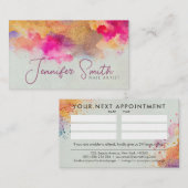 抽象芸術水彩及び金ゴールドグリッター 名刺 (正面/裏面)