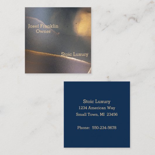 抽象芸術水彩四角男らし形名刺 スクエア名刺 (正面/裏面)